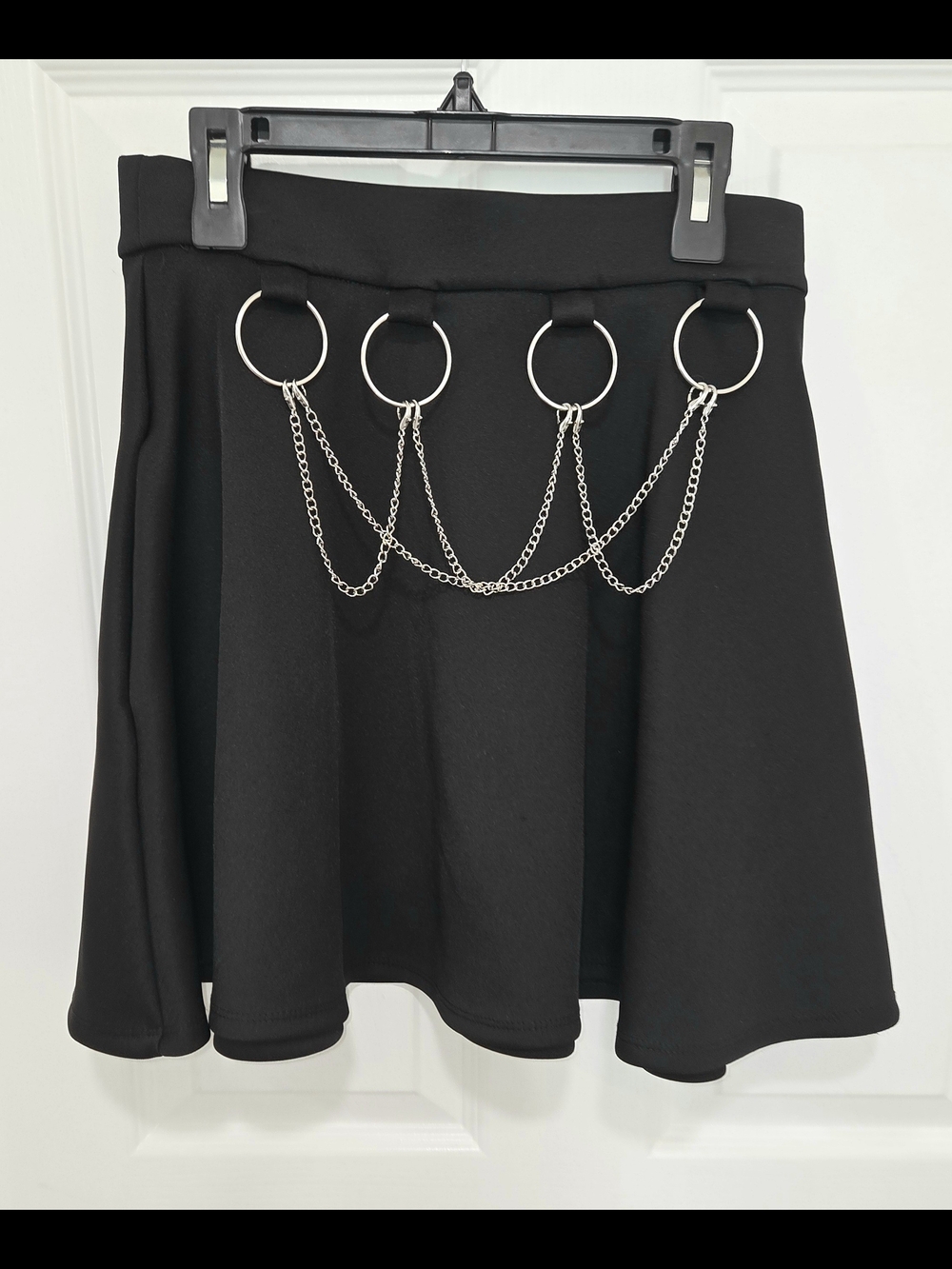 Social Collision Hot Topic Black Chain Skater Skirt Size Small (SM)